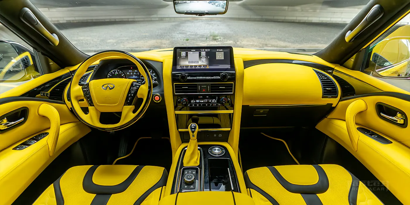 Infiniti Qx80 Yellow and Black Modified Interior